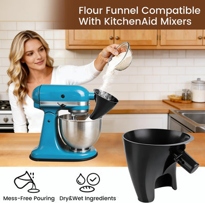 Embudo de harina antisalpicaduras para mezclador KitchenAid de 5 cuartos