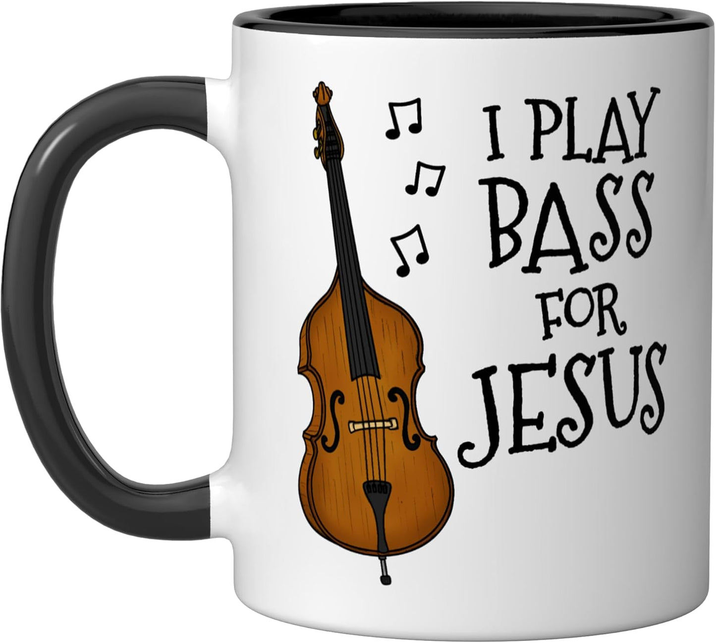 Taza Cerámica para Músico Iglesia Negro/Blanco