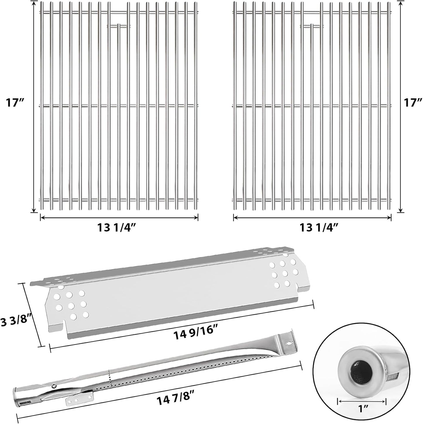 Rejilla acero inox comp quemadores Nexgrill 720-0830H