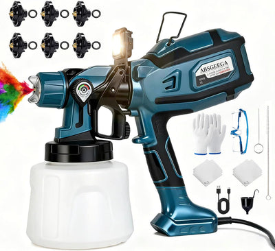 Pulverizador pintura eléctrico 1250W 6 boquillas cobre 47oz LED
