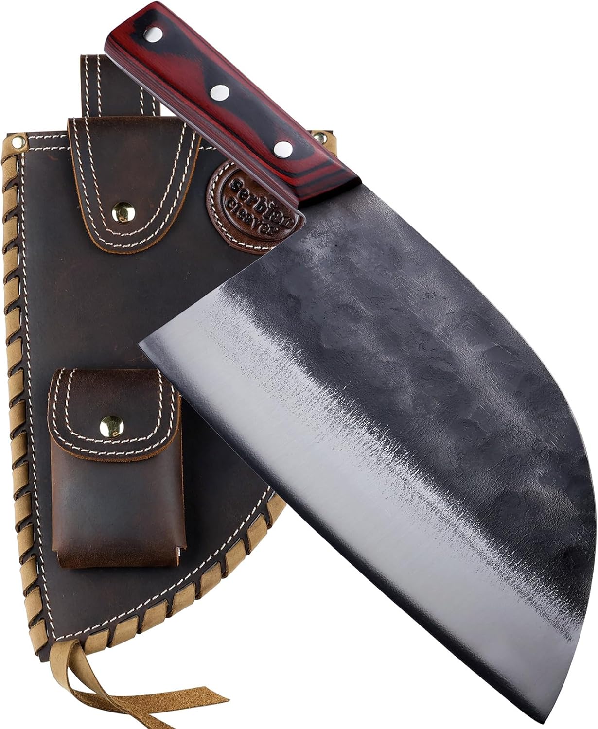 Cuchillo Chef Acero Carbono Forjado a Mano con Funda