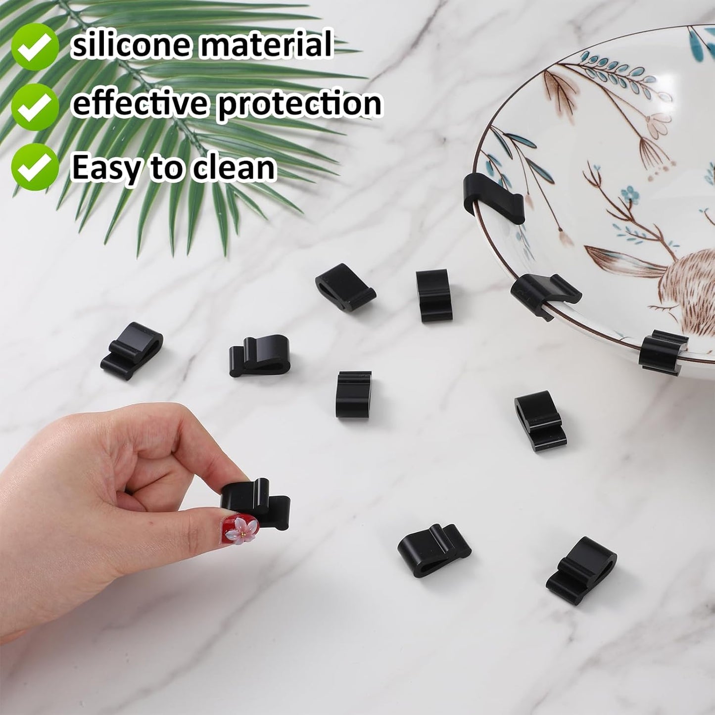 12 Clips Protectores Tapa Horno Holandés Silicona Negra