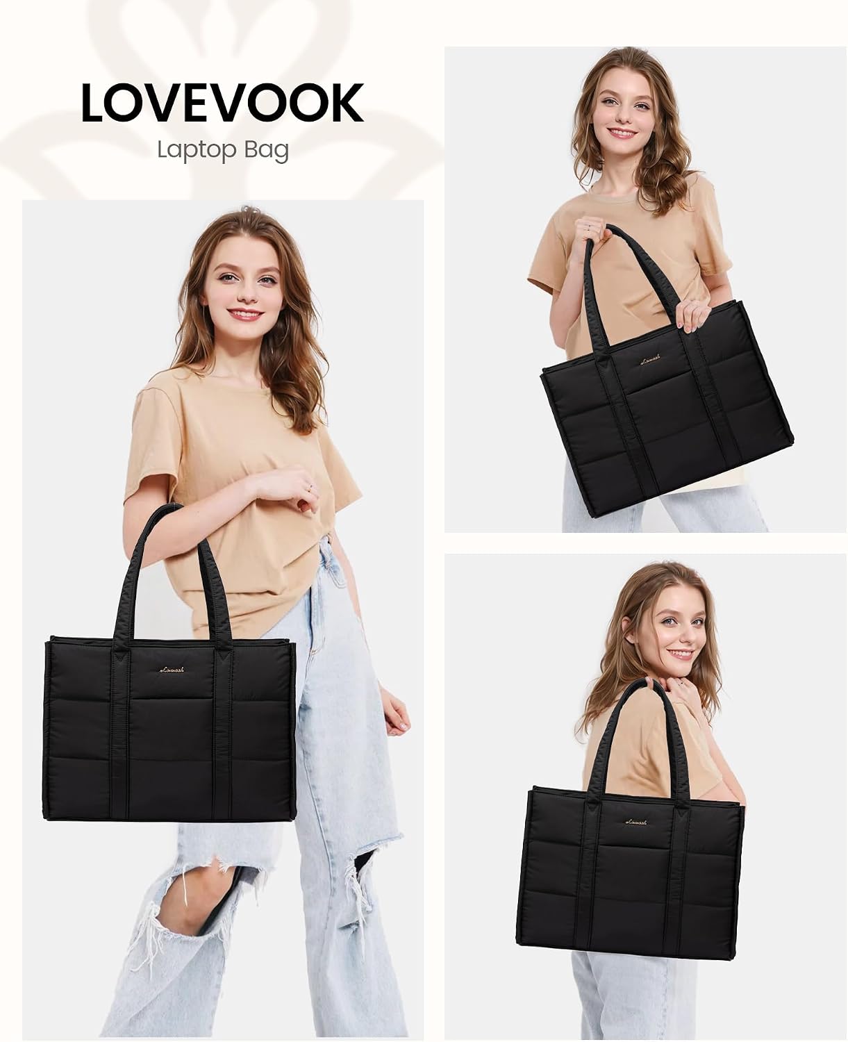Bolsa laptop mujer acolchada para trabajo y viaje 17pulg