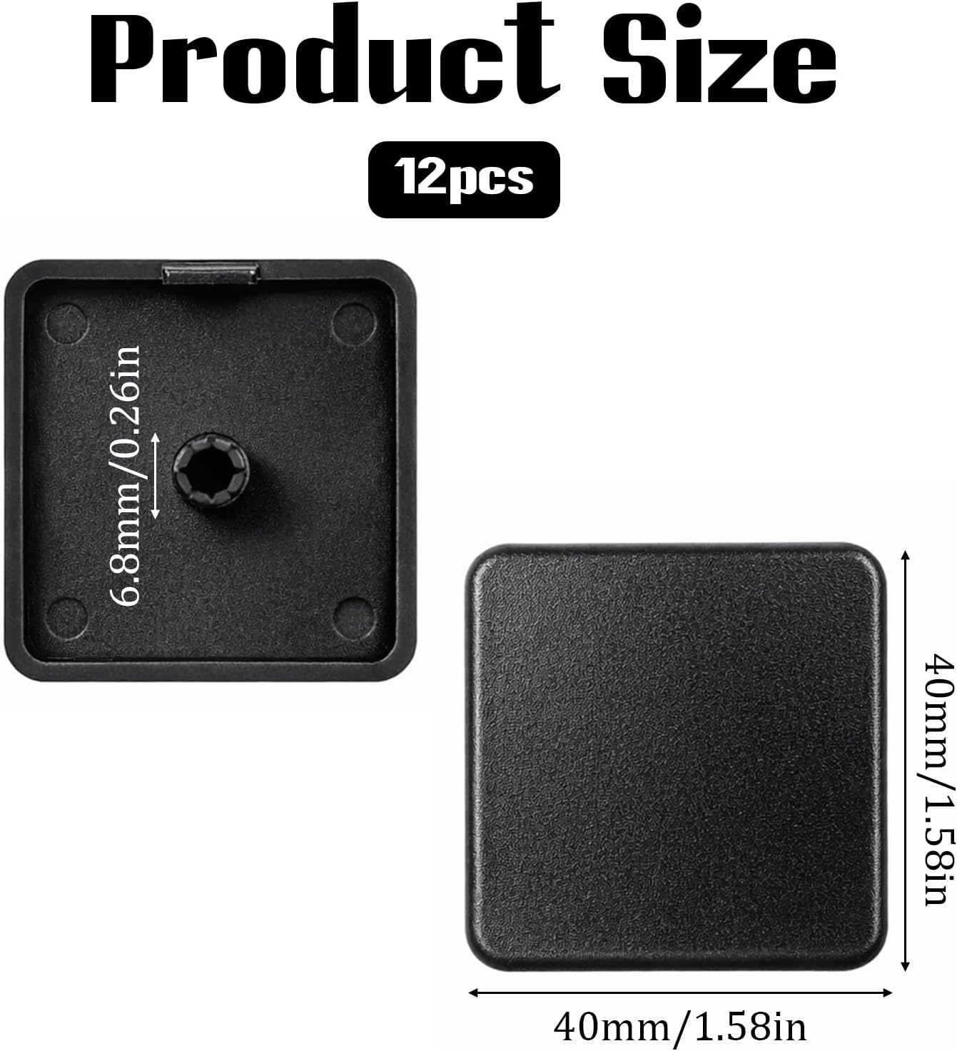 12 Pzas Tapón Aluminio Perfil 4040 Negro
