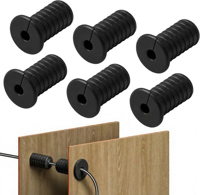 6 Ojales Pared Silicona 3/4pulg Antideslizante Negro Starlink