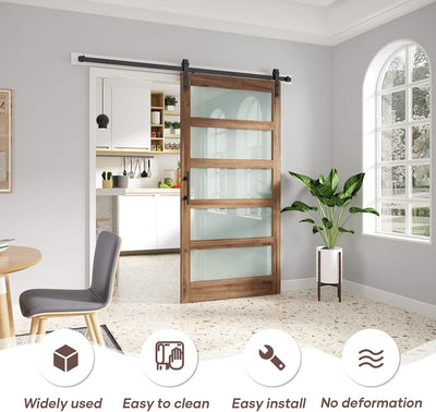 Puerta vidrio granero 40x84pulg con kit herrajes 7ft