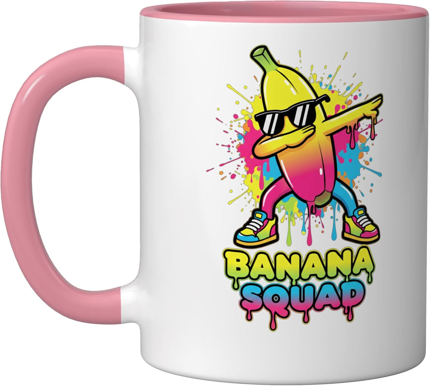 Taza cerámica Banana Squad Dabbing Fruta Fiesta Rosa/Blanco