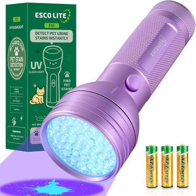 Luz negra UV detector orina mascotas linterna morada