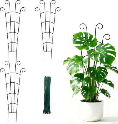 Enrejado metal 30pulg para plantas trepadoras interiores set 3