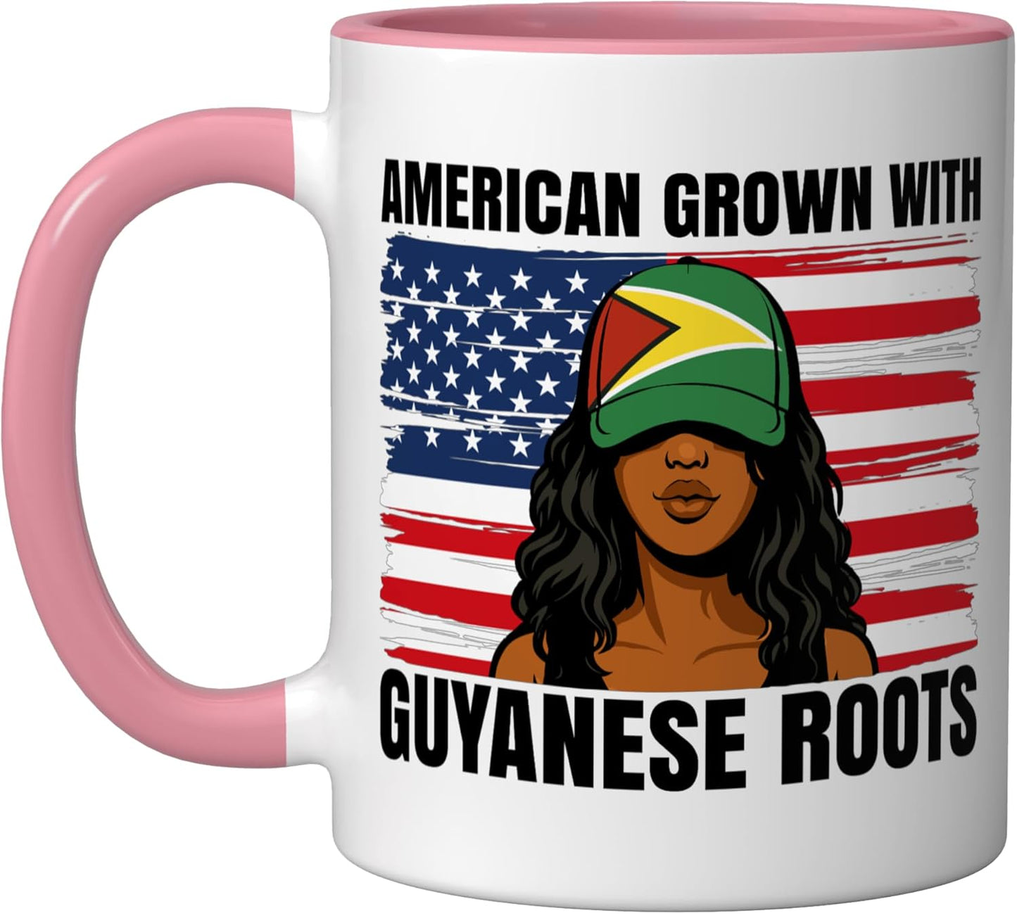 Taza Cerámica Girl Pride Herencia Guyana Rosa/Blanco