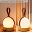 Luz nocturna madera natural con mango cuero 2000mAh recargable