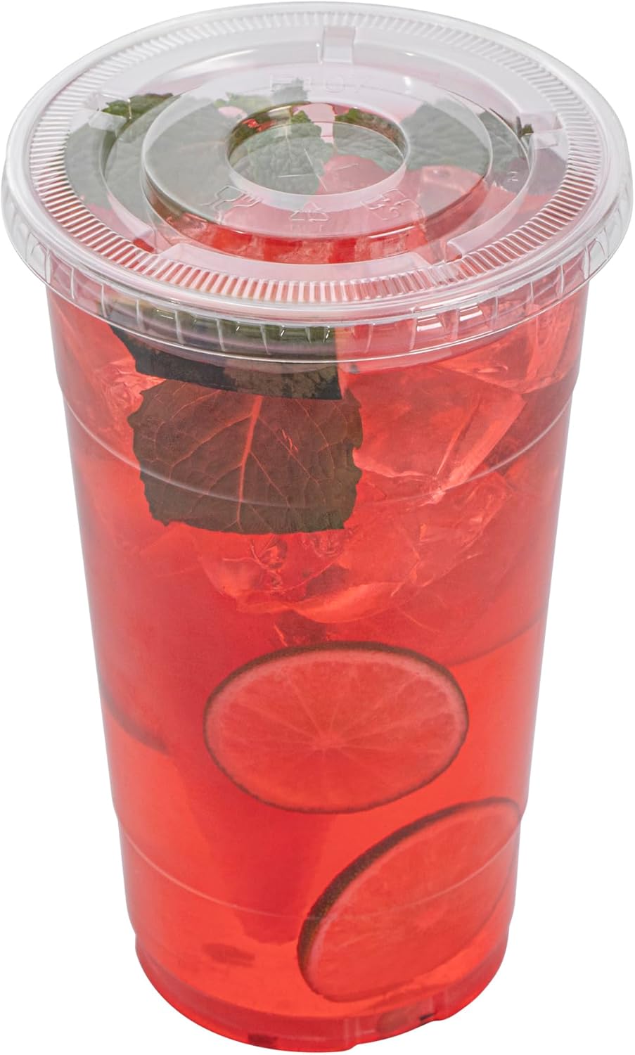 Tapas plástico para vaso 32oz con ranura popote 4.25x4.25