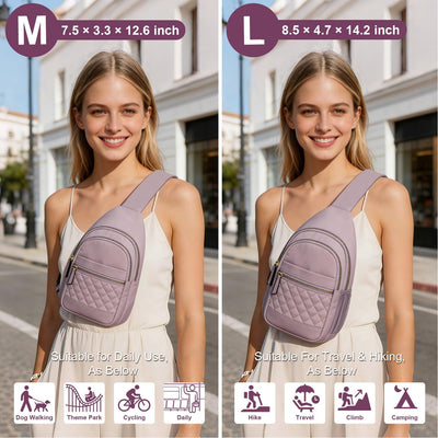 Bolso bandolera impermeable para mujer y hombre Púrpura L
