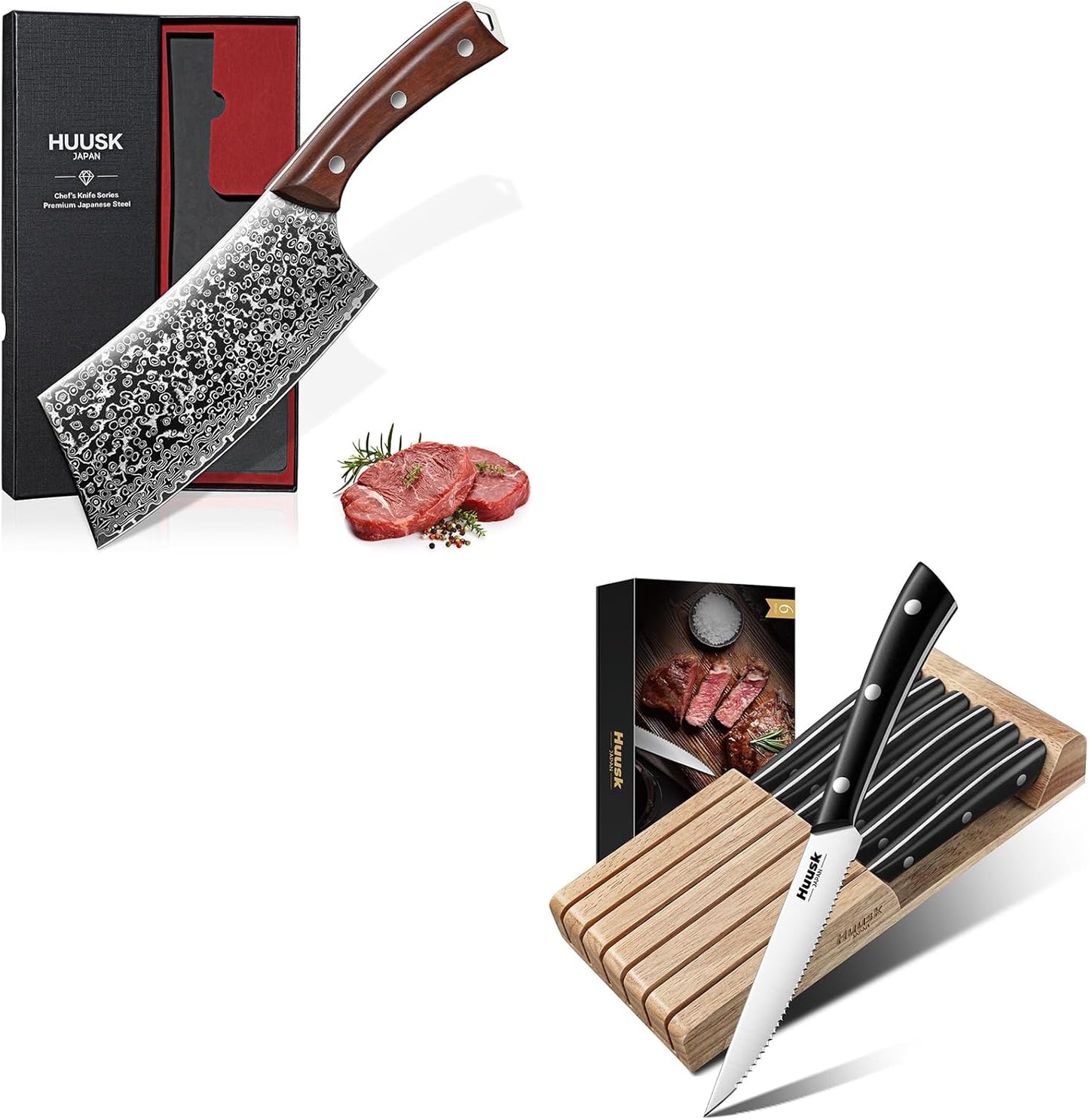 Set de 6 cuchillos de cocina japoneses con bloque