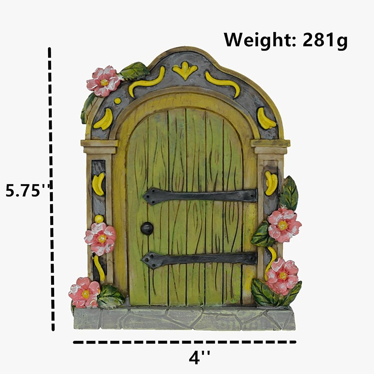 Accesorios puerta hadas para pared exterior miniatura verde