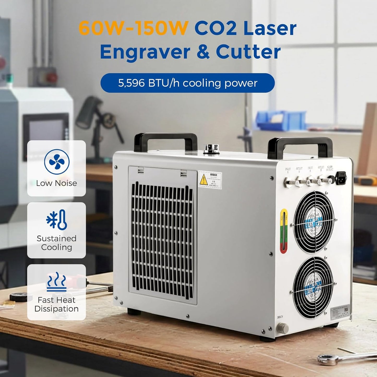 Enfriador de agua Cloudray CW-5202 para grabador láser CO2 con 6L