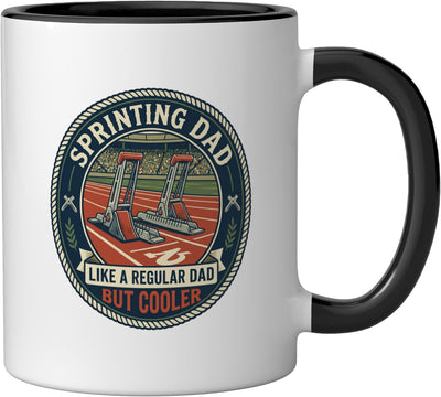 Taza Cerámica para Padre Corredor Sprint Track Negro/Blanco