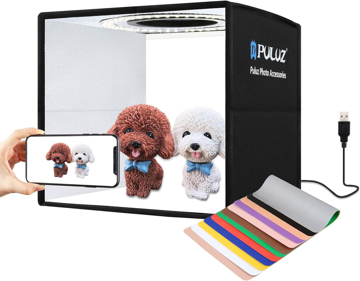 Caja luz portátil plegable 9.8pulg LED ajustable