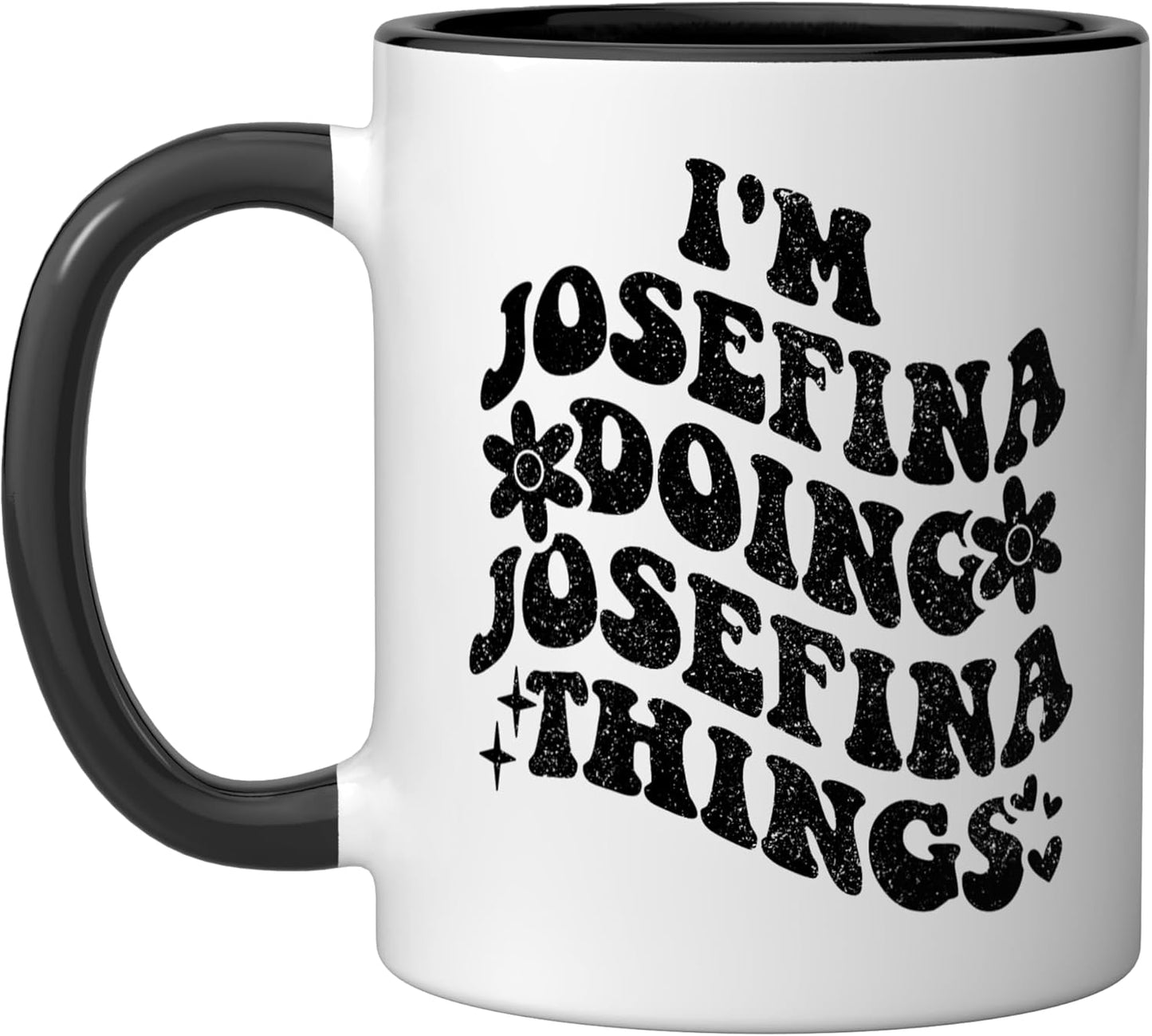 Taza Cerámica Retro JOSEFINA Negro/Blanco