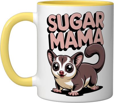 Taza cerámica Sugar Mama Animal Cute Sugar Glider amarillo/blanco