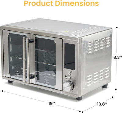 Horno Tostador Freidora Aire Inteligente 12en1 Acero Inox