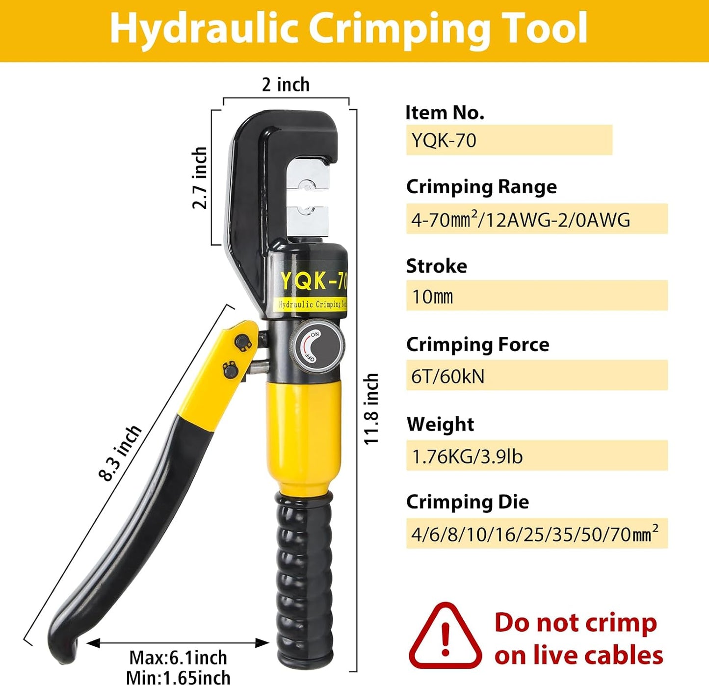 Set Herramienta Hidráulica Crimpador Cables 12-2/0AWG