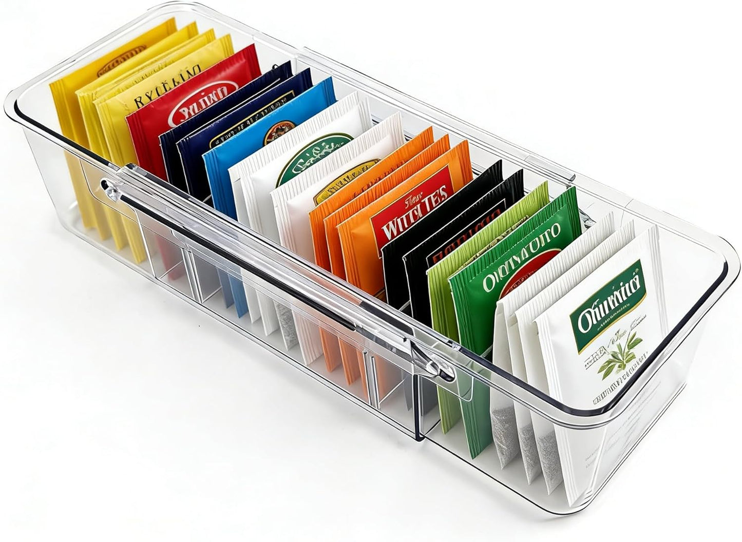 Soporte bolsas té organizador acrílico transparente