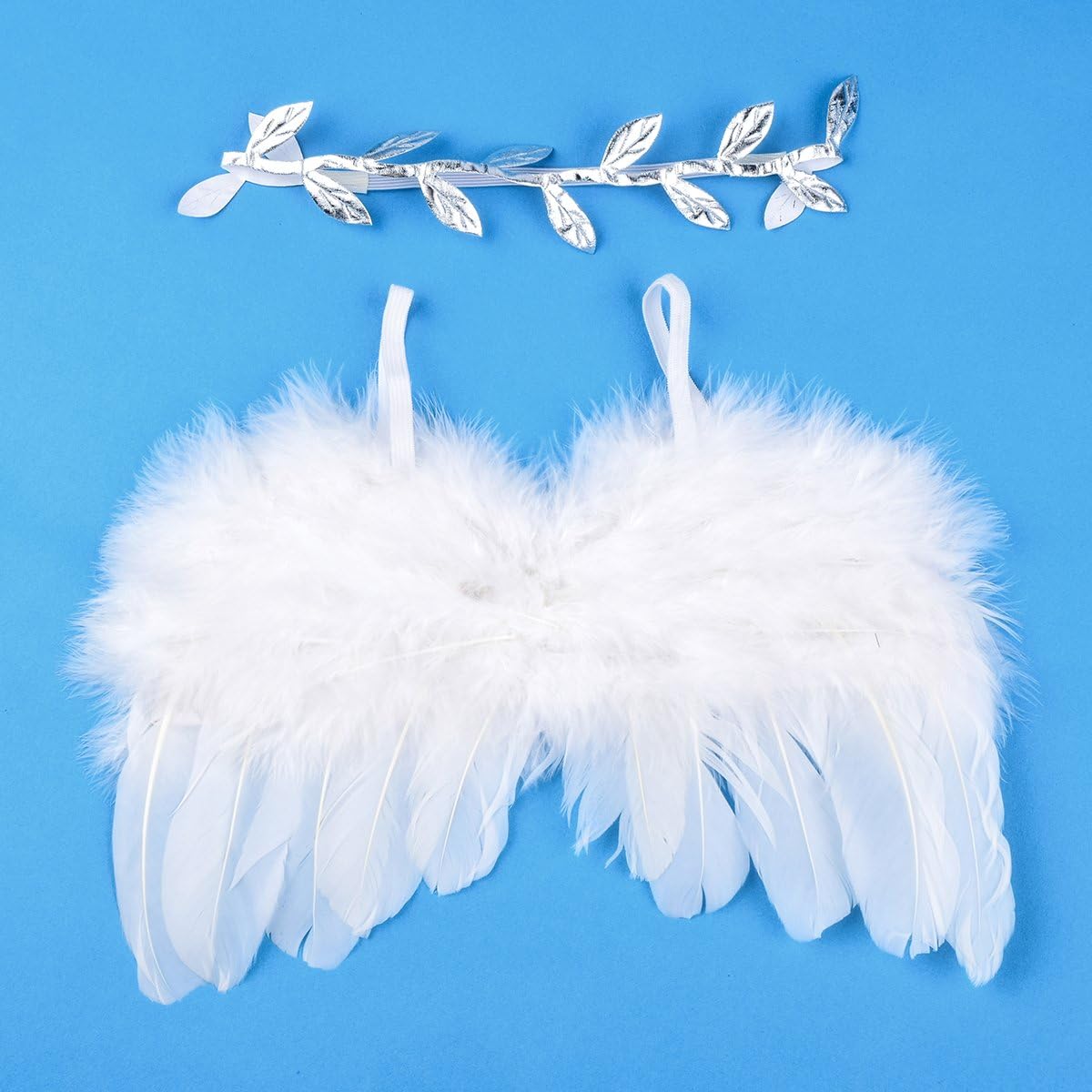 Alas plumas ángel bebé accesorios fotografía diadema