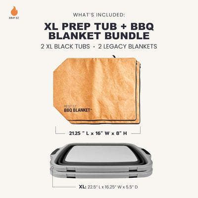 Paquete regalo 2 Prep Tubs XL y 2 mantas para barbacoa
