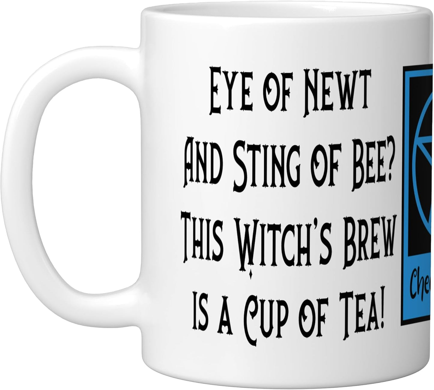 Taza Cerámica Bruja con Dibujo Rostro Azul