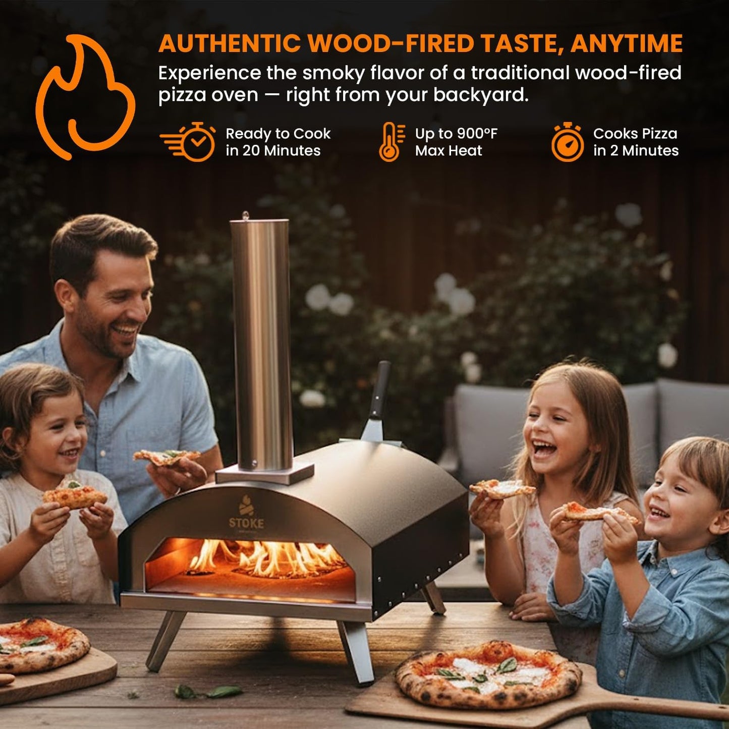 Horno pizza exterior 16pulg acero inox multicombustible