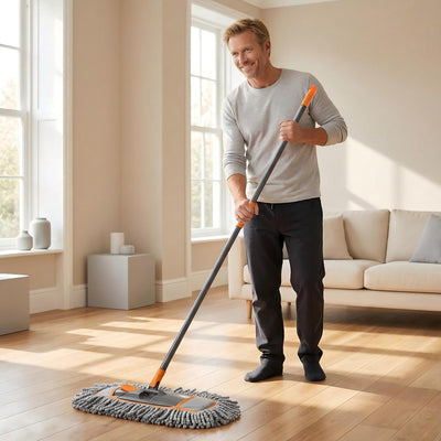 Mopa microfibra para suelos madera dura zócalo seco y húmedo