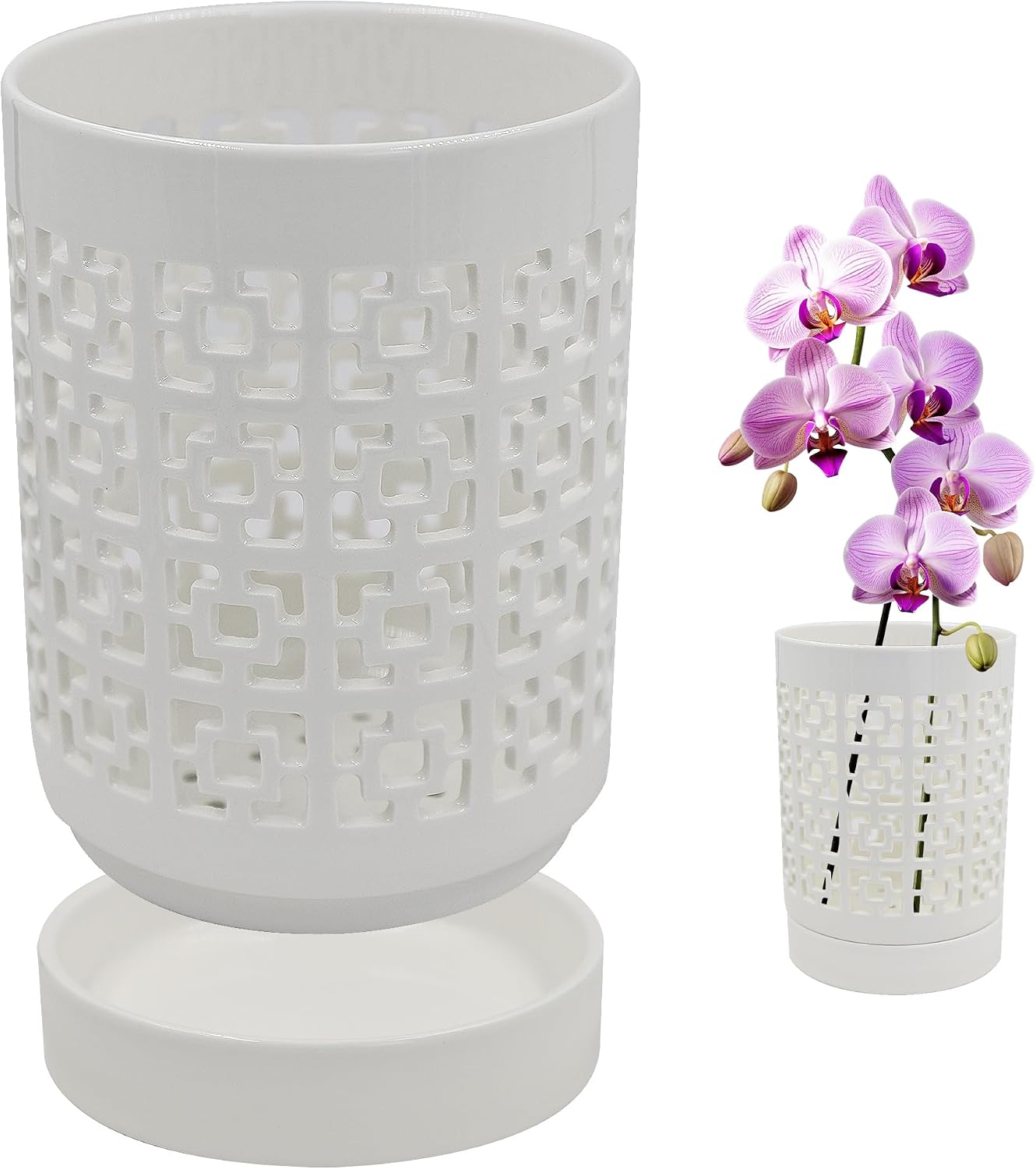 Macetas orquídeas cerámica 4pulg drenaje platillo