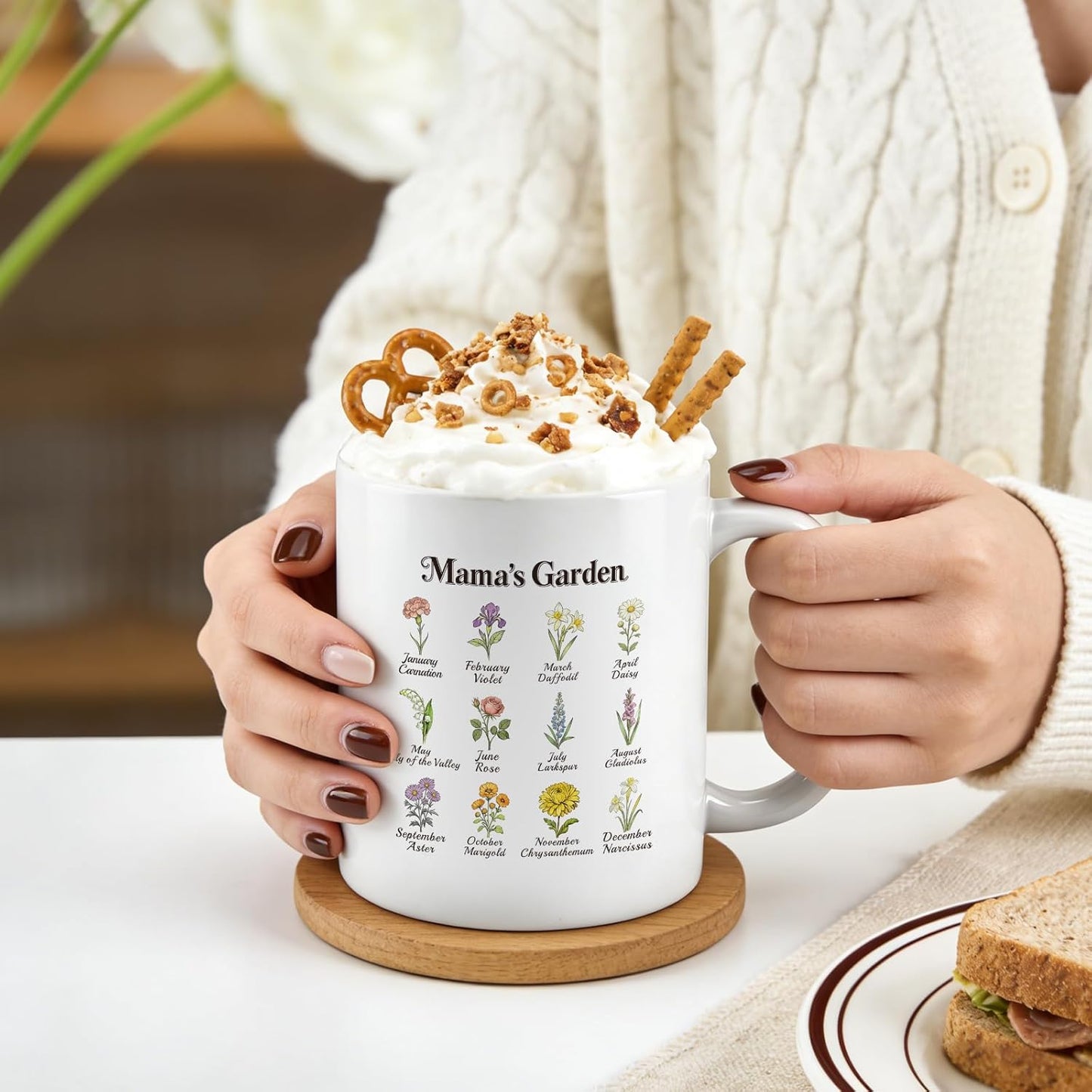 Taza de café grande de cerámica para mamá regalo día de la madre