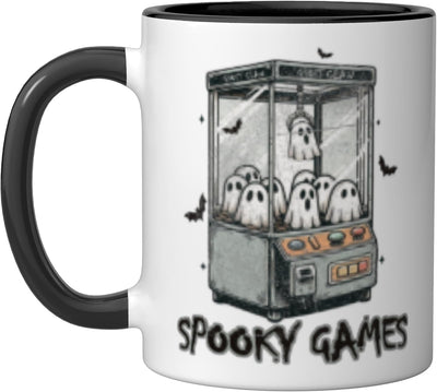 Mug cerámico Spooky Games Ghost Claw Machine 80s 90s Negro/Blanco