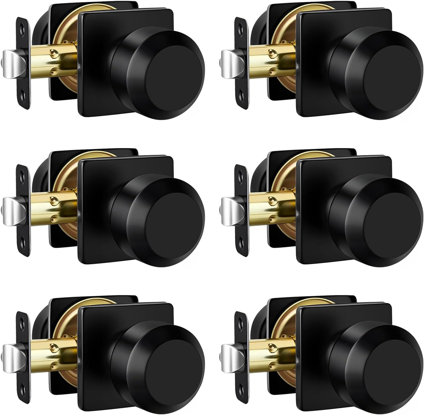 6 Pomas negros mate para puerta armario y pasillo