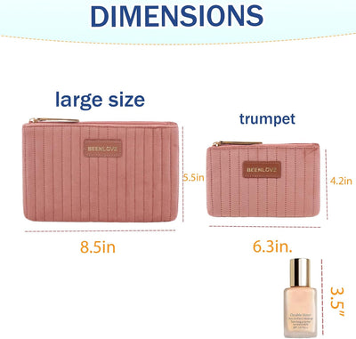 Bolsa terciopelo maquillaje 2 pzas organizador viaje