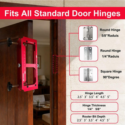 Plantilla bisagra puerta aluminio ajustable 2.5-5pulg