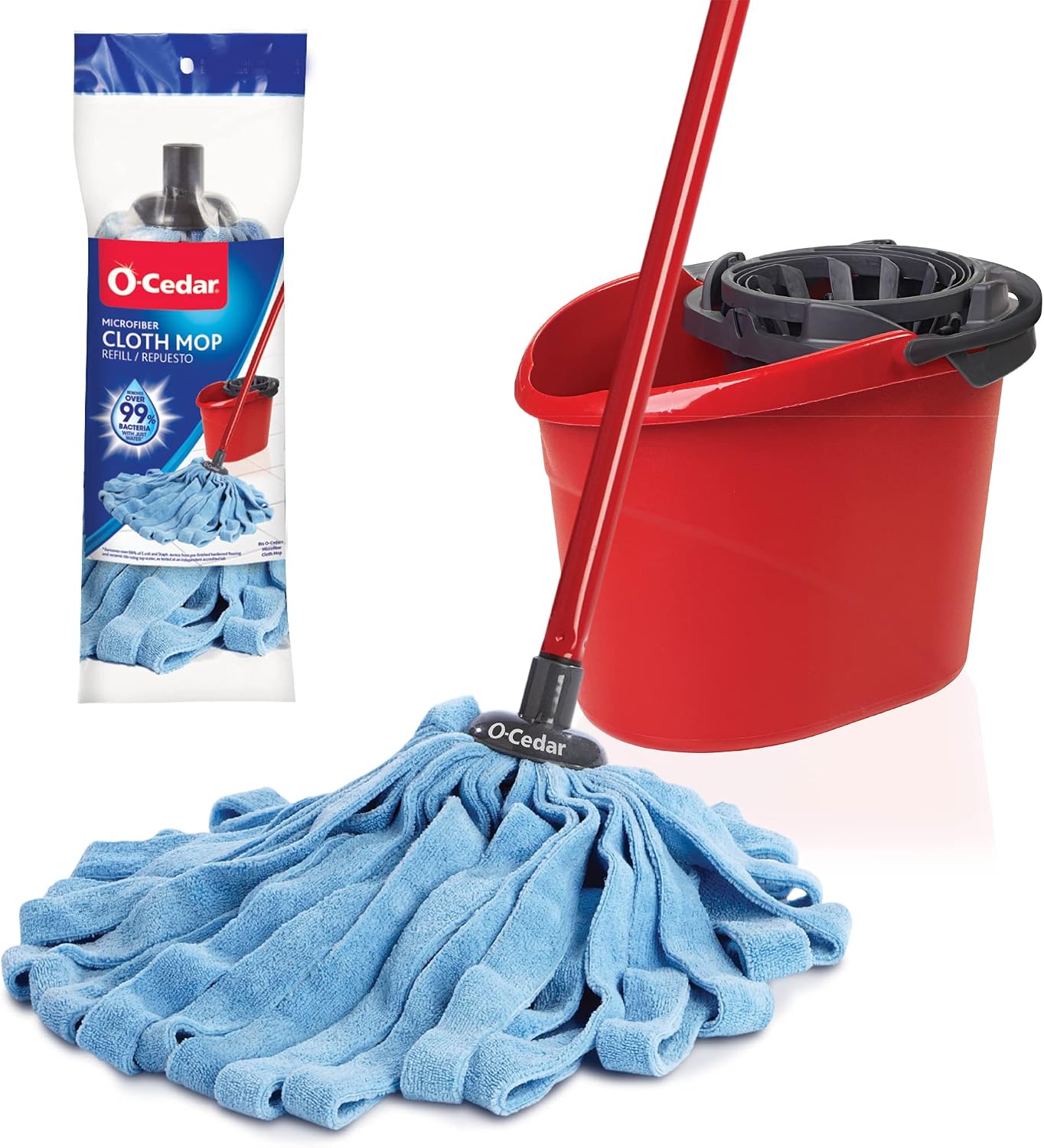 Trapeador microfibra con cubo QuickWring set 2 pzas
