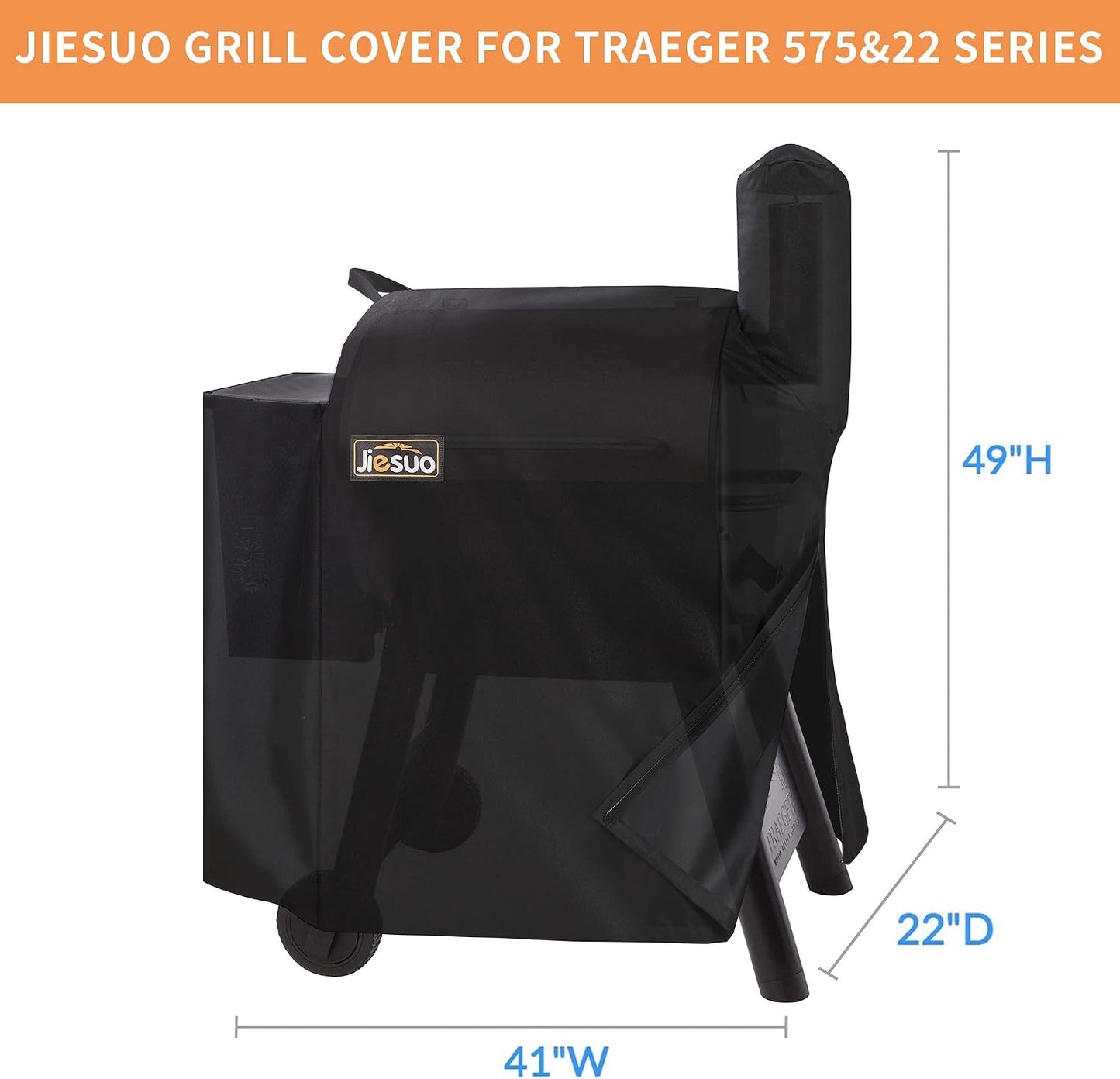 Cubierta parrilla Traeger serie 22 y Pro 575 impermeable cremallera