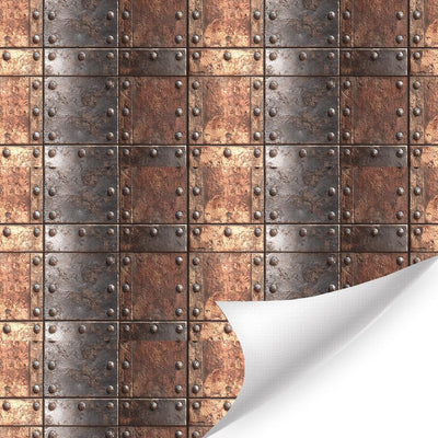 Papel Pintado Metal Industrial Vintage Remachado 15.75x39.37pulg