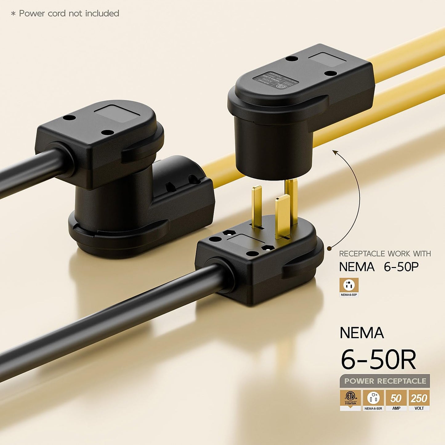 Enchufe NEMA 6-50R 50A/250V certificado ETL para soldadores