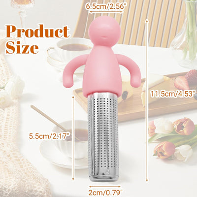 Infusor de té de acero inoxidable suelto rosa