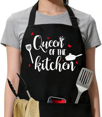 Delantal de cocina divertido para mujer y hombre ajustable con bolsillos regalo para papá y mamá
