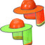 Protector solar casco duro set 2 naranja verde