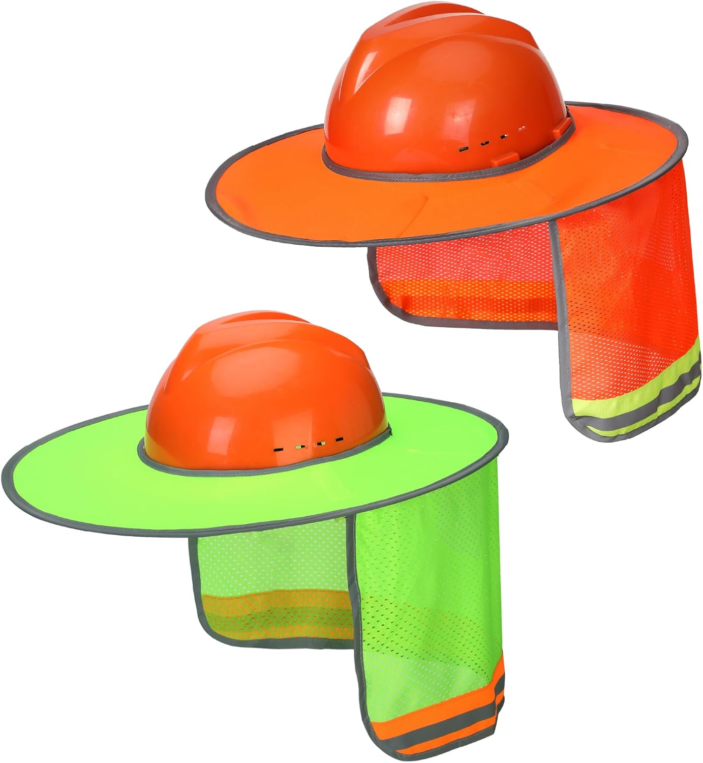 Protector solar casco duro set 2 naranja verde