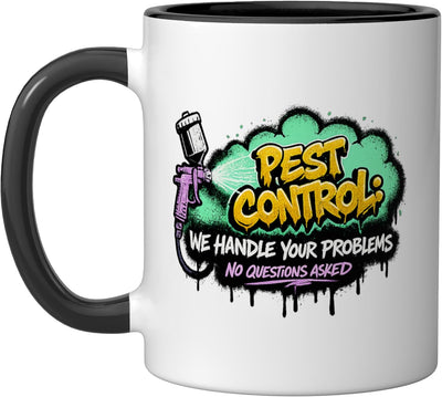 Taza Cerámica para Control de Plagas Negro/Blanco