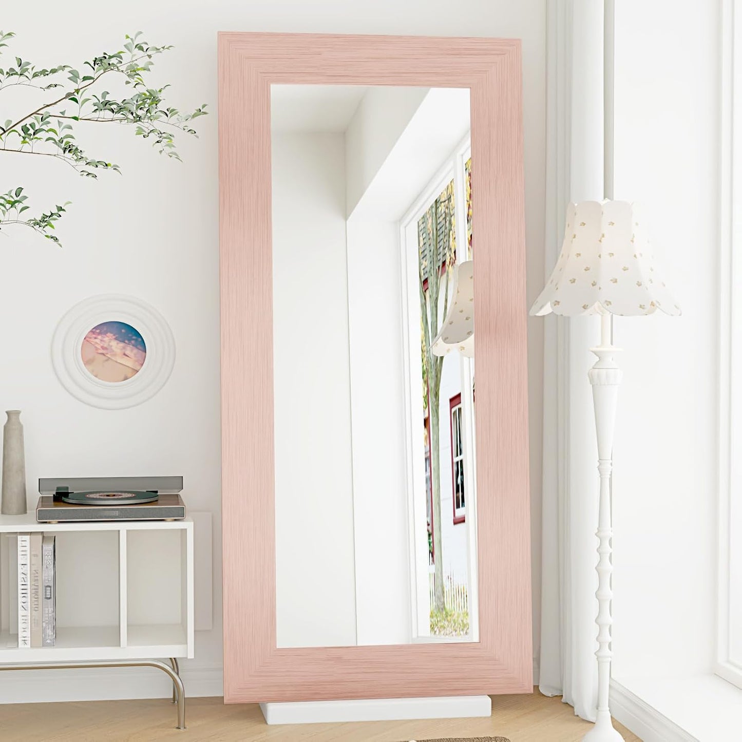 Papel tapiz oro rosa con borde autoadhesivo moldura metálica