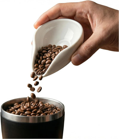 Taza dosificadora café cerámica contenedor té hojas sueltas blanco