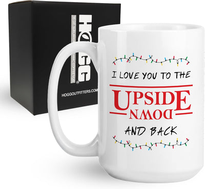 Taza de café de cerámica I Love You to the Upside regalo San Valentín